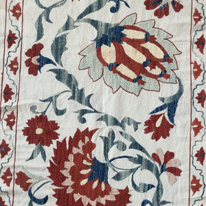 Naturally-dyed Red Suzani Runner