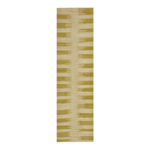 beige and yellow handwoven Afghan wool rug