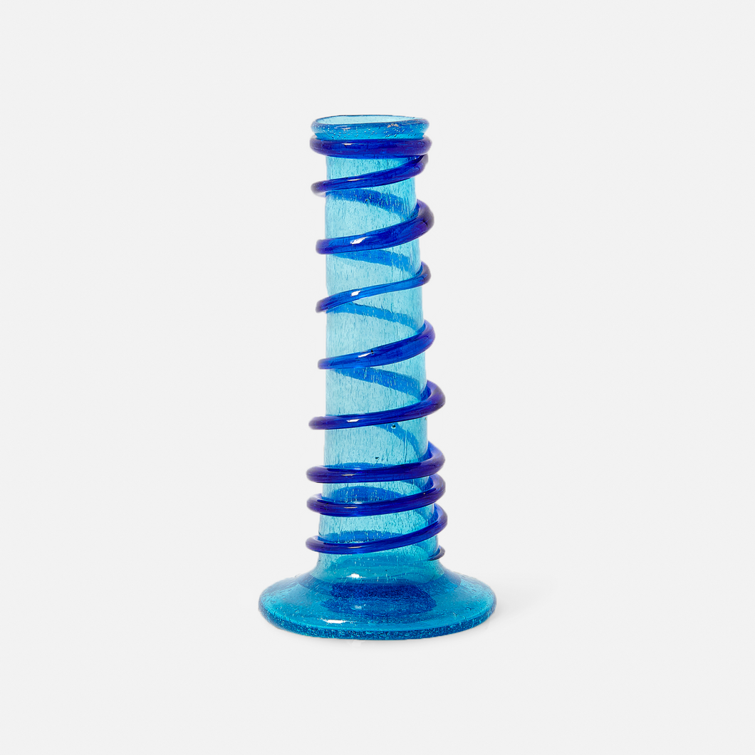 Swirling Candlestick - Turquoise & Lapis - Set of 2