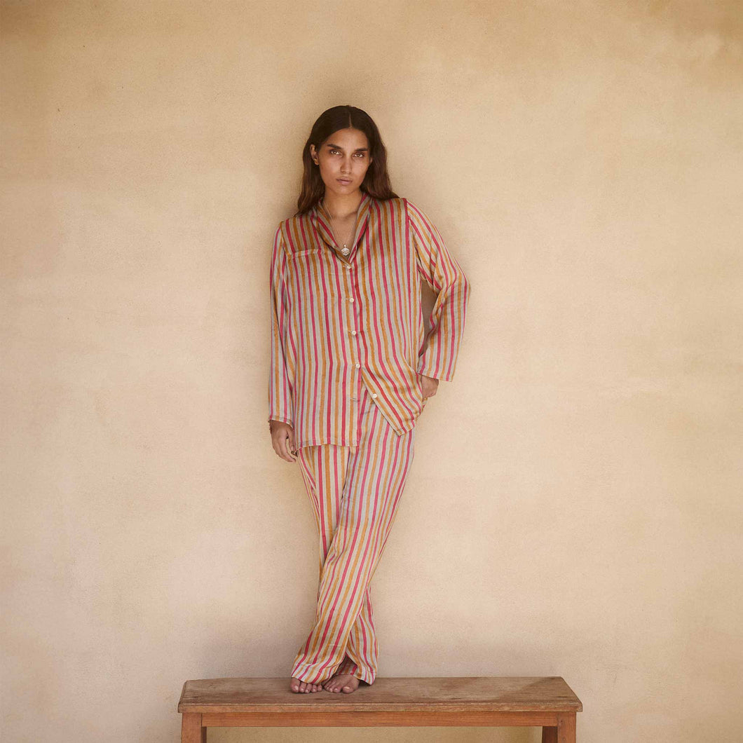 Printed Silk Pyjamas - ISHKAR