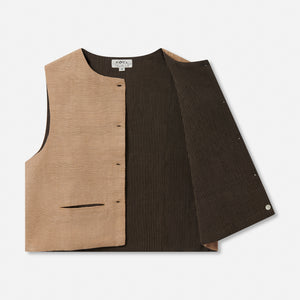 Cropped Thick Cotton Waistcoat