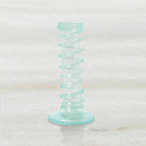 Swirling Candlestick - Aqua - Set of 2