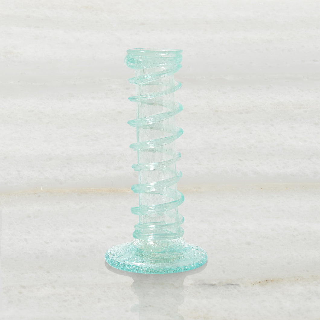 Swirling Candlestick - Aqua - Set of 2