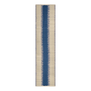 creme and navy handwoven Afghan wool runner